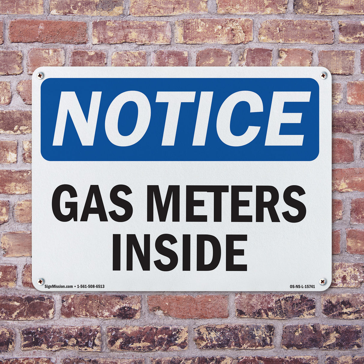 NOTICE Gas Meters Inside