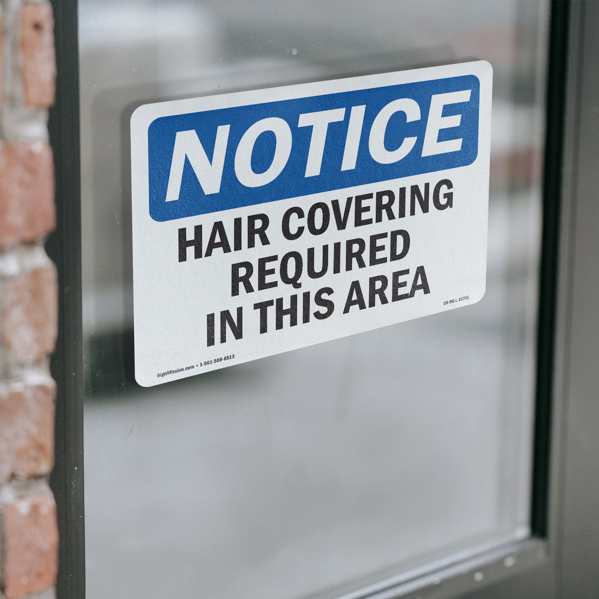 NOTICE Hair Covering Required In This Area