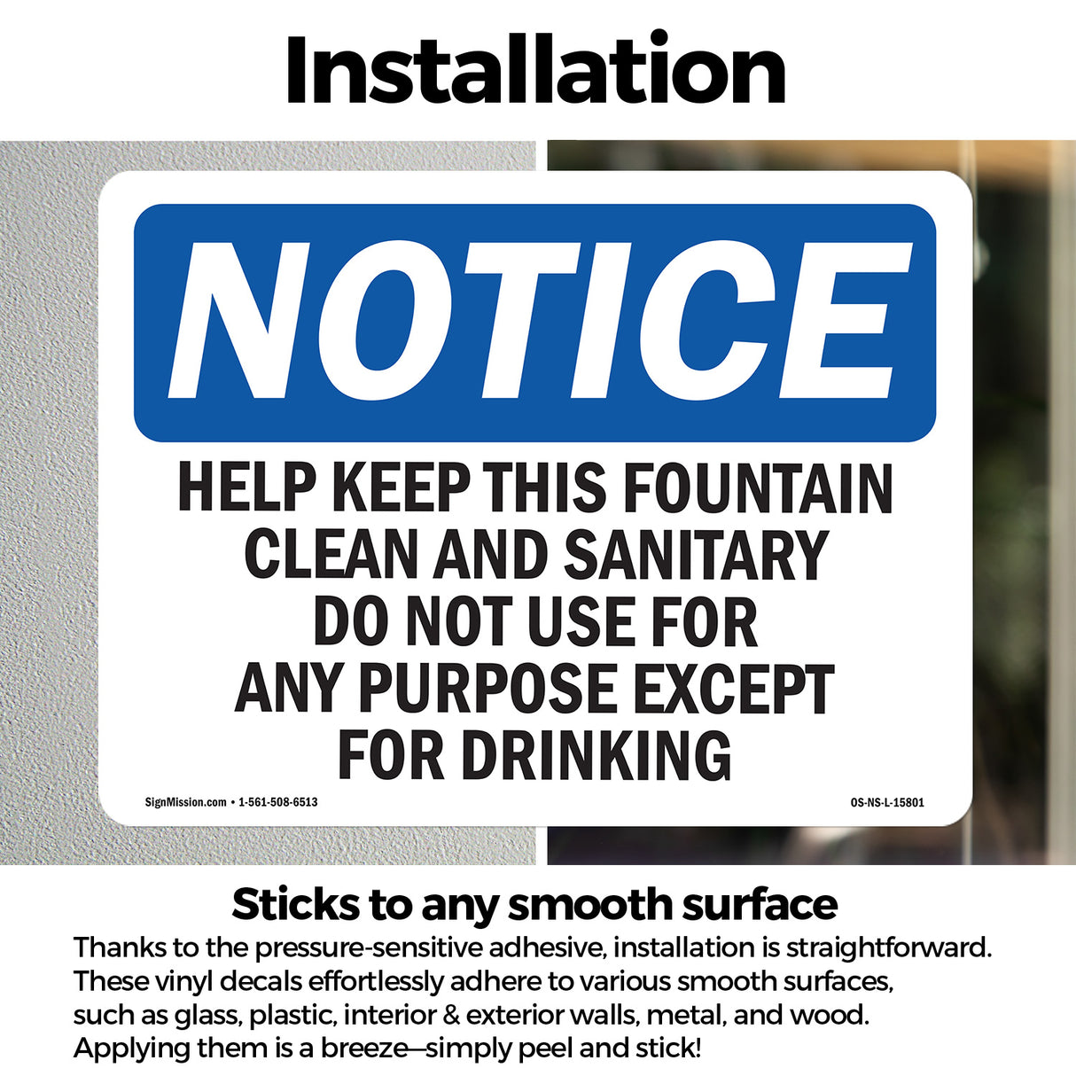 NOTICE Help Keep This Fountain Clean And Sanitary