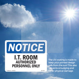 NOTICE I.T. Room Authorized Personnel Only