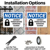 NOTICE Lockout Power Before Removing Guards