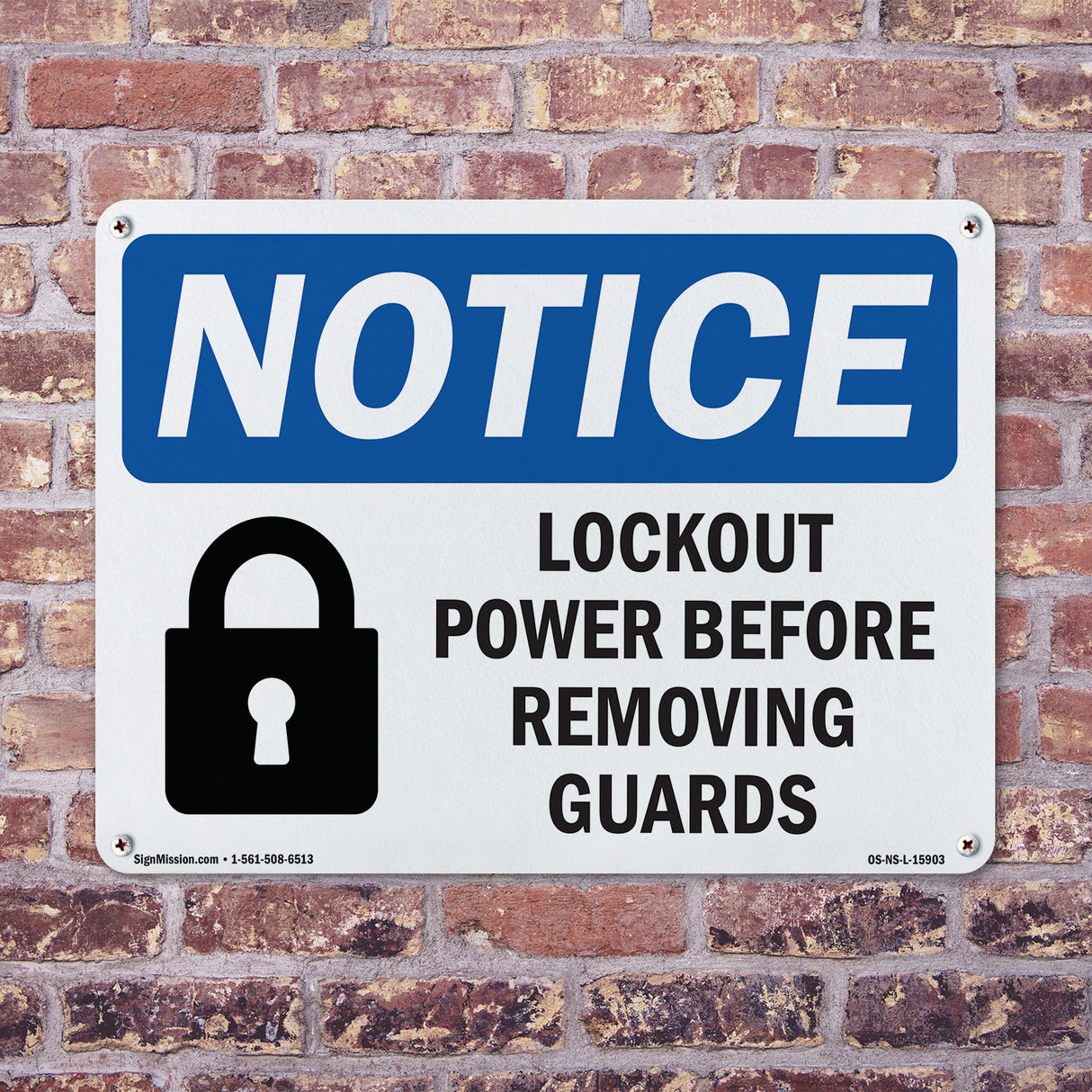 NOTICE Lockout Power Before Removing Guards