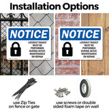 NOTICE Lockout Tagout Setup Maintenance Repair