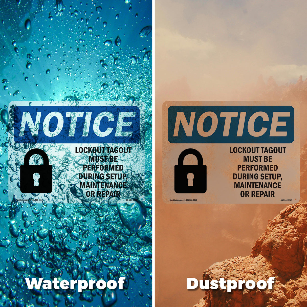 NOTICE Lockout Tagout Setup Maintenance Repair