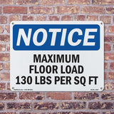 NOTICE Maximum Floor Loading 130 Lbs Per Sq Ft