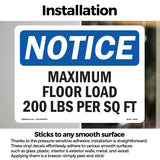 NOTICE Maximum Floor Loading 200 Lbs Per Sq Ft