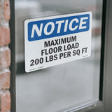 NOTICE Maximum Floor Loading 200 Lbs Per Sq Ft