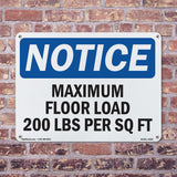 NOTICE Maximum Floor Loading 200 Lbs Per Sq Ft