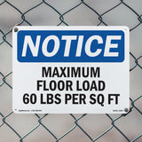 NOTICE Maximum Floor Loading 60 Lbs Per Sq Ft