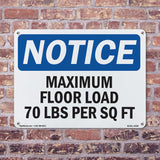 NOTICE Maximum Floor Loading 70 Lbs Per Sq Ft