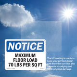 NOTICE Maximum Floor Loading 70 Lbs Per Sq Ft