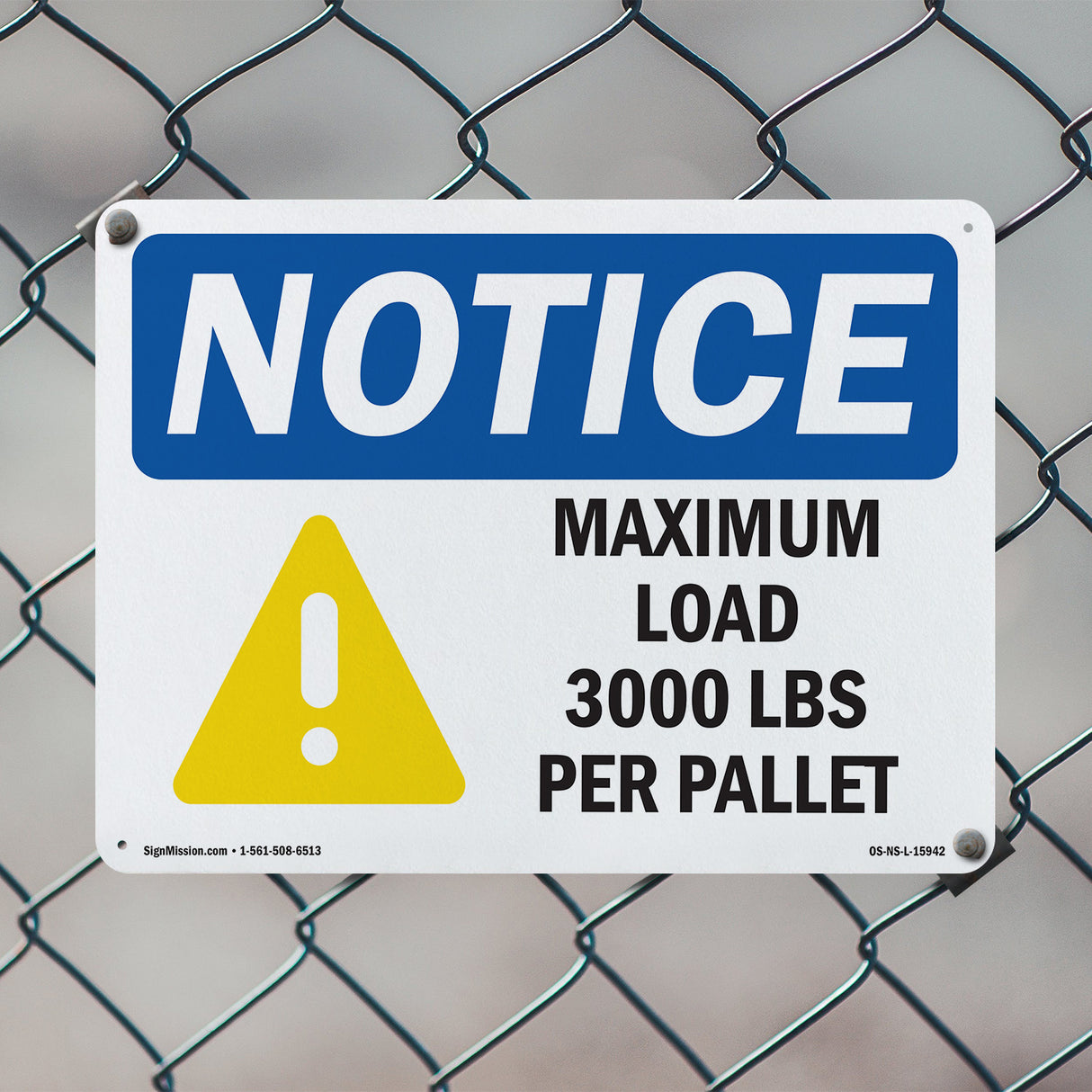 NOTICE Maximum Load 3000 Lbs
