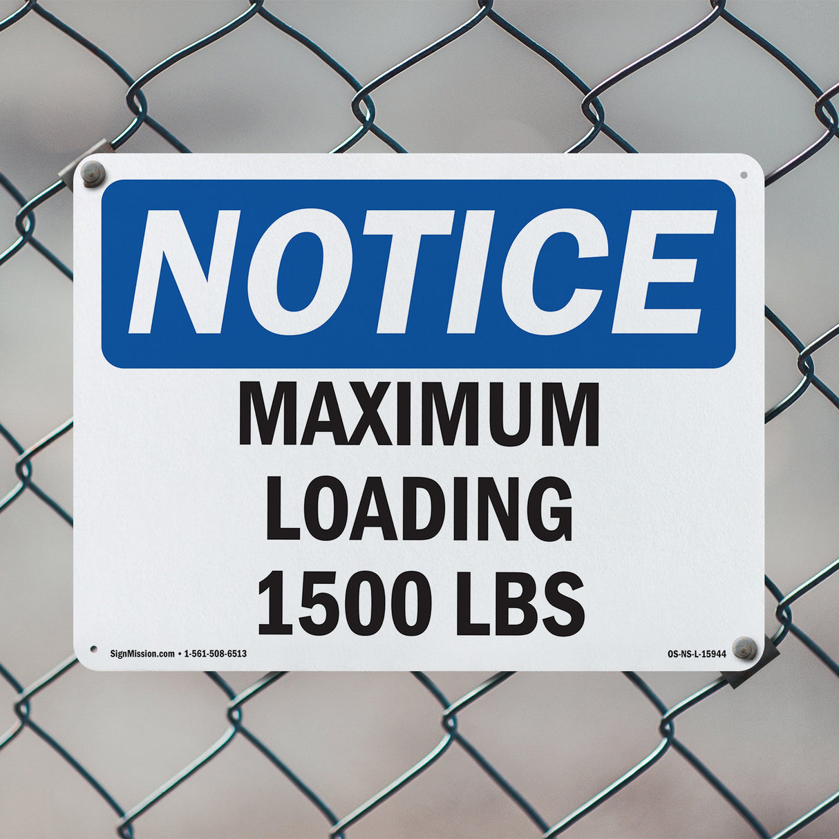 NOTICE Maximum Loading 1500 Lbs