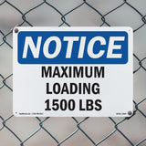 NOTICE Maximum Loading 1500 Lbs