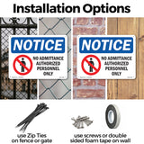 NOTICE No Admittance Authorized Personnel Only