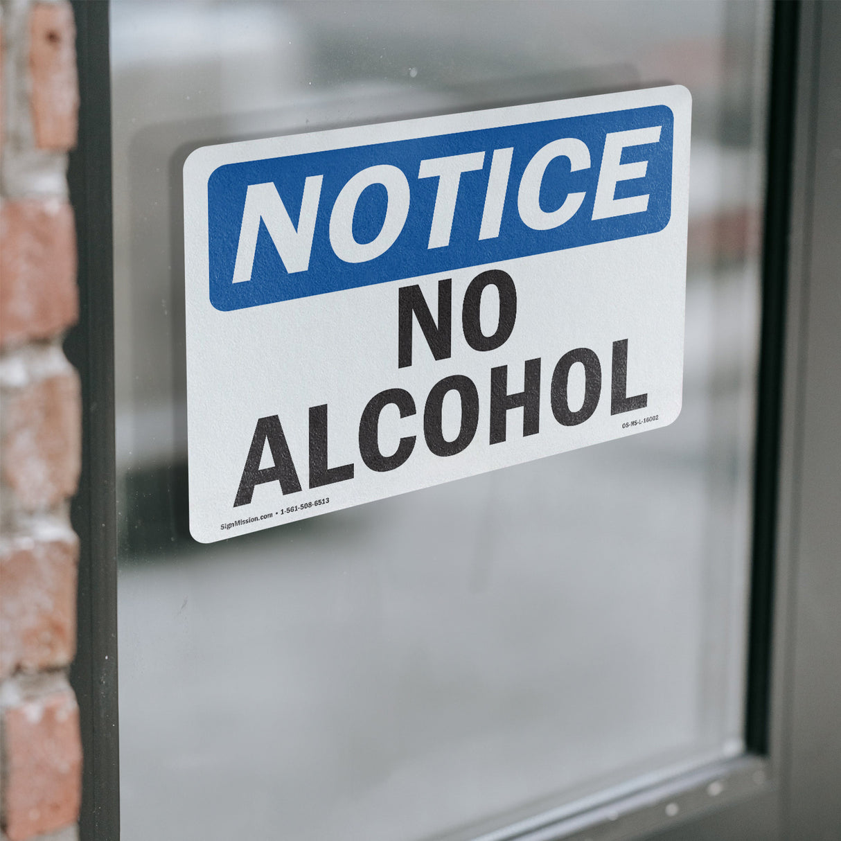 NOTICE No Alcohol Sign