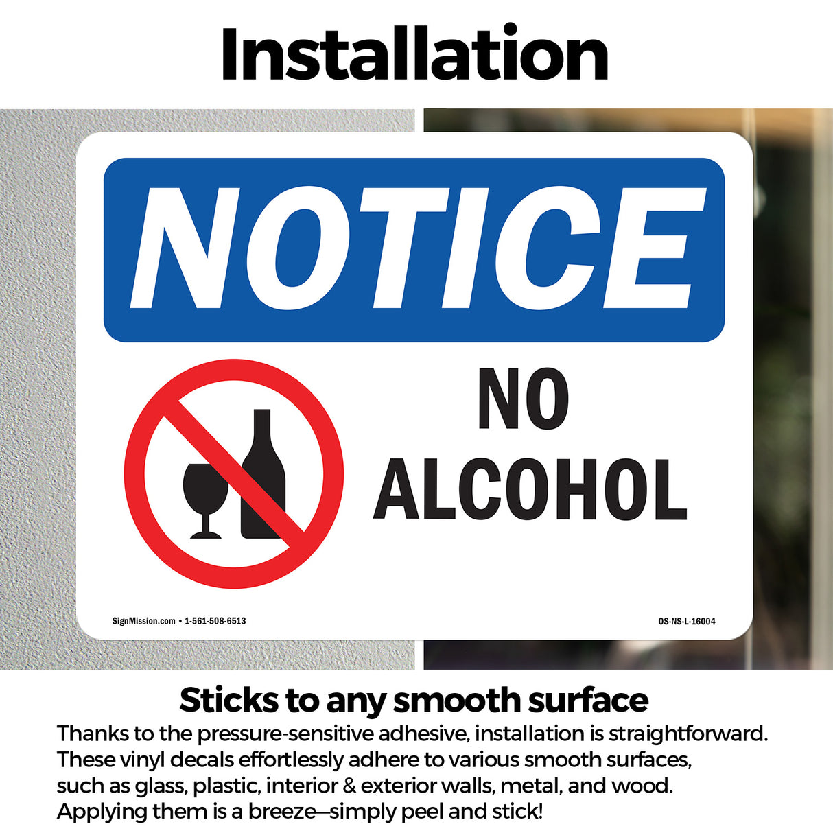NOTICE No Alcohol
