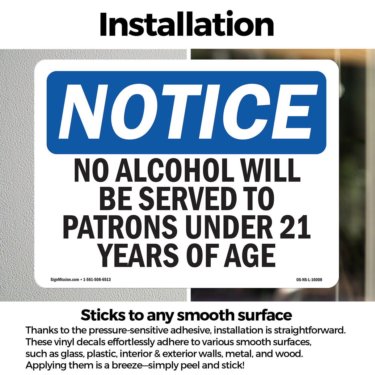 NOTICE No Alcohol Will Be Served