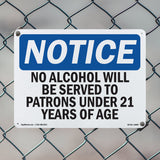 NOTICE No Alcohol Will Be Served