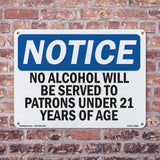 NOTICE No Alcohol Will Be Served