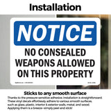 NOTICE No Concealed Weapons Allowed