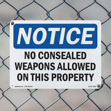 NOTICE No Concealed Weapons Allowed