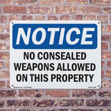 NOTICE No Concealed Weapons Allowed