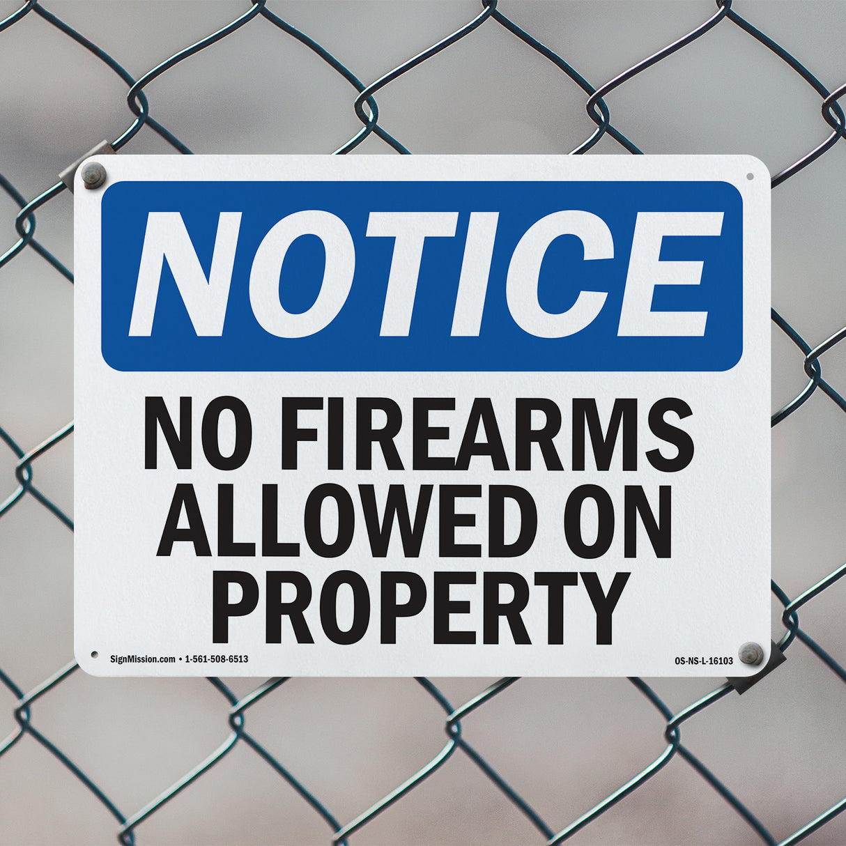 NOTICE No Firearms Allowed On Property