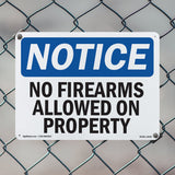 NOTICE No Firearms Allowed On Property