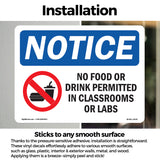 NOTICE No Food Drink In Classrooms Or Labs