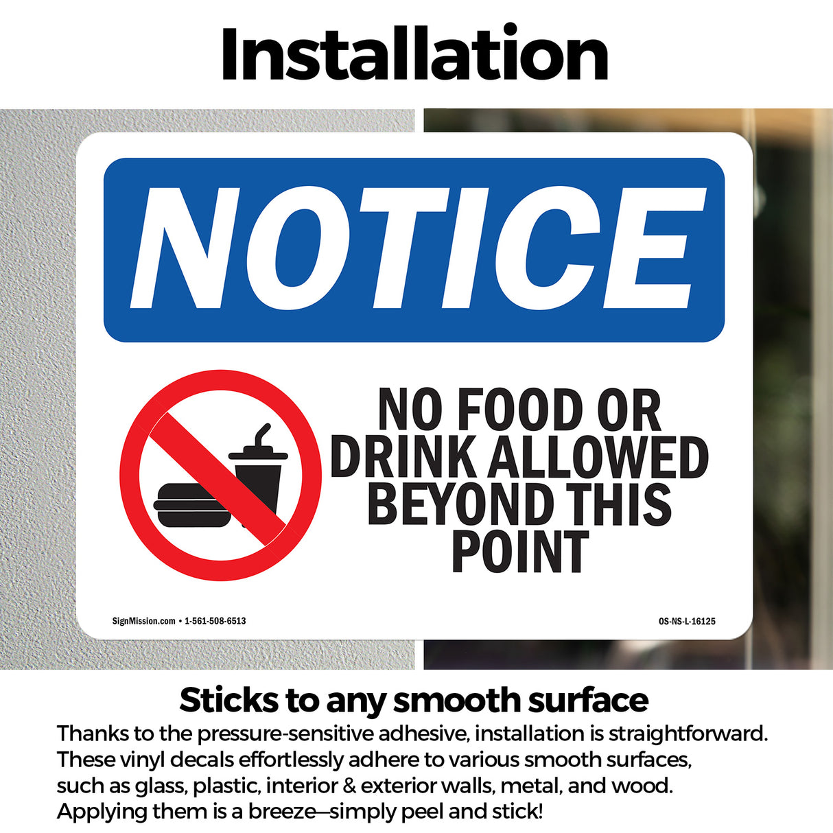 NOTICE No Food Or Drink Allowed Beyond This Point