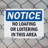 NOTICE No Loafing Or Loitering In This Area