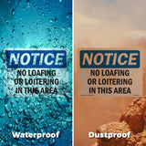 NOTICE No Loafing Or Loitering In This Area