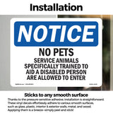 NOTICE No Pets Service Animals Allowed