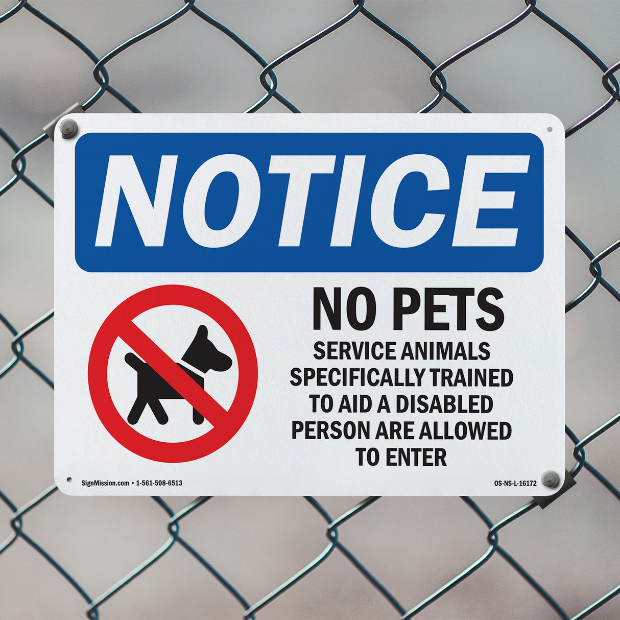 No Pets Service Animals