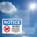 No Pets Service Animals
