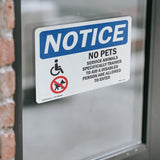 No Pets Service Animals