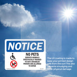 No Pets Service Animals