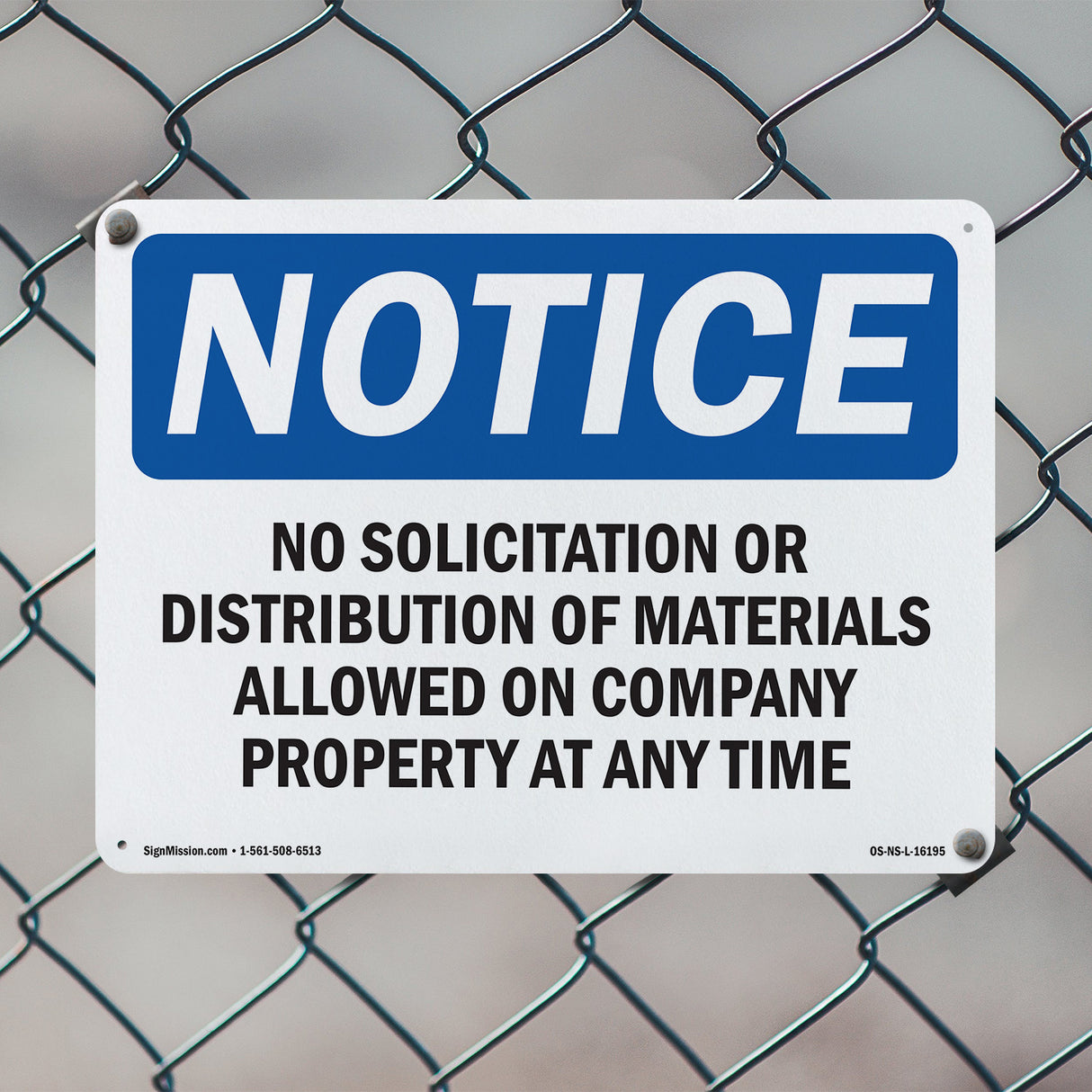 NOTICE No Solicitation Company Property