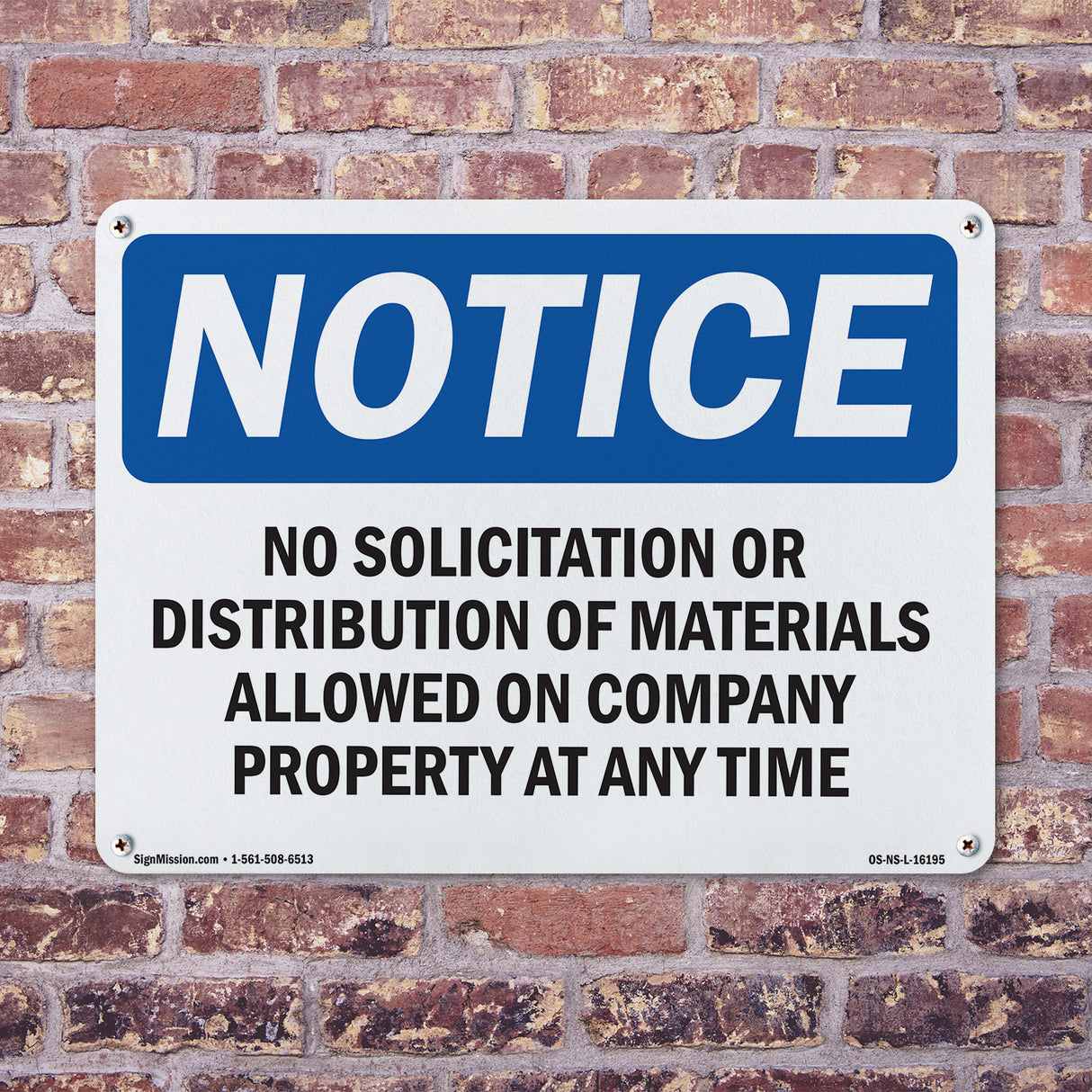 NOTICE No Solicitation Company Property