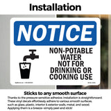 NOTICE Non-Potable Water Not For Drinking Cooking