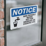 NOTICE Non-Potable Water Not For Drinking Cooking
