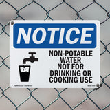 NOTICE Non-Potable Water Not For Drinking Cooking
