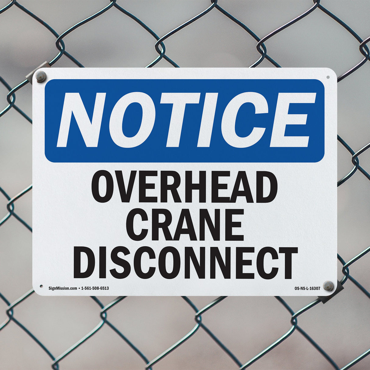 NOTICE Overhead Crane Disconnect