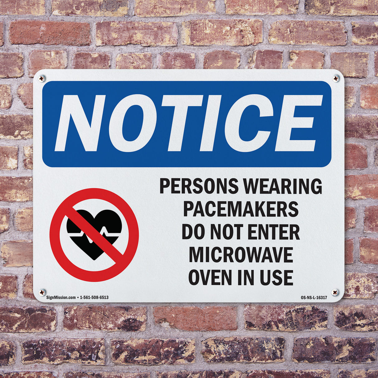 NOTICE Pacemakers Do Not Enter Microwave Oven