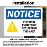 NOTICE Personal Protection Required In This Area