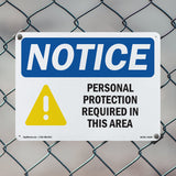 NOTICE Personal Protection Required In This Area