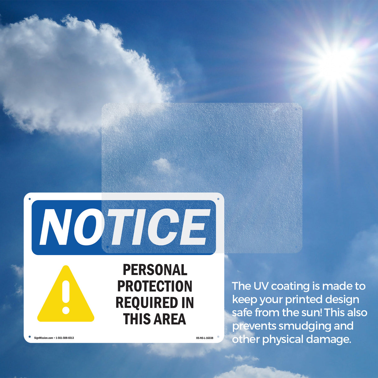 NOTICE Personal Protection Required In This Area