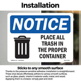 NOTICE Place All Trash In The Proper Container