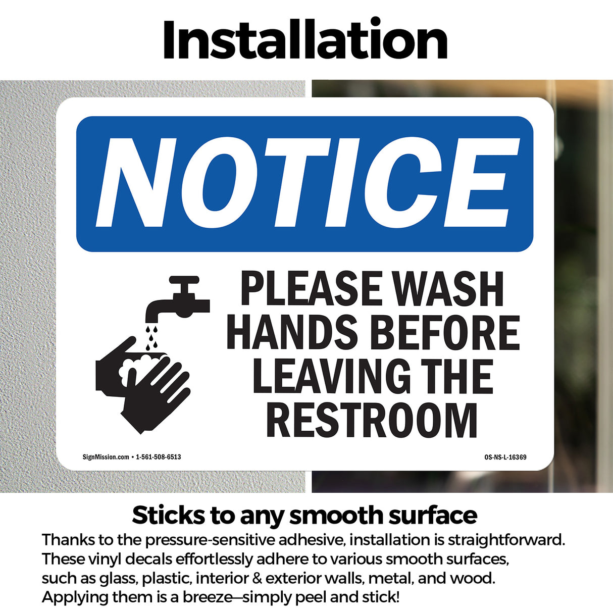 NOTICE Please Wash Hands Before Leaving Restroom